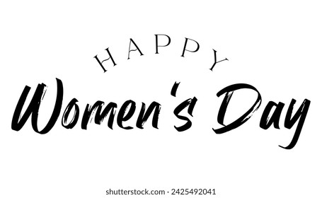 Happy Womens day lettering vector illustration.
