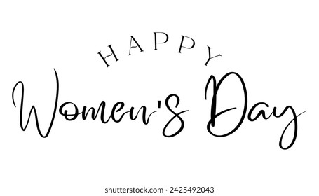 Happy Womens day lettering vector illustration.