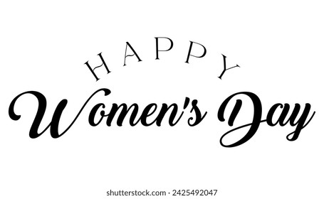 Happy Womens day lettering vector illustration.