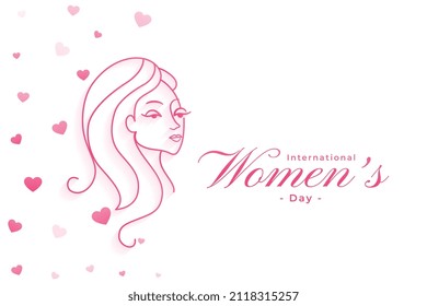 happy womens day line style card design