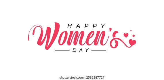 Happy Women's Day logo design. International women's day. Women's Love Day lettering. women, love, vector design.