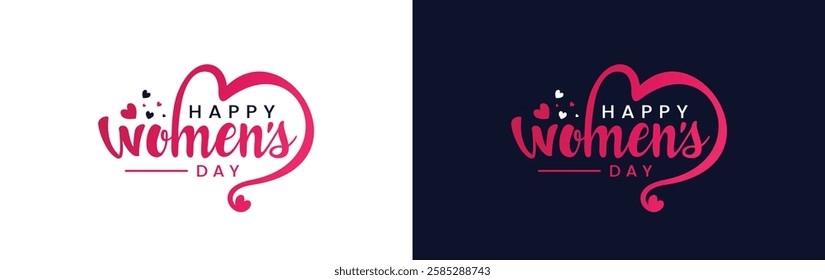 Happy Women's Day logo design. International women's day Logo. Women's, love, vector design.