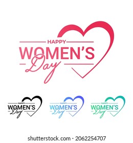 happy women's day logo, love vector logo design.