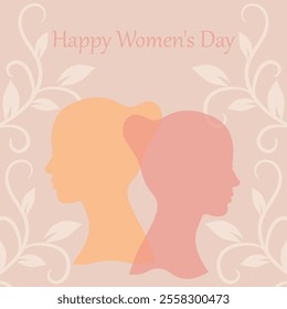 Happy Women's Day March 8. International Women's Day pink background. Vector illustration. Eight for greeting card, flyer or brochure template