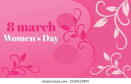 Happy Women's Day, March 8, IWD, Vector, Number Eight, Cut Paper, Vintage