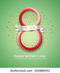 Happy Women's Day, March 8th. Vector greeting card. EPS10