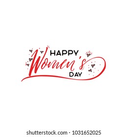 Happy women's day. Minimalist design - badge, sticker, for gifts for the spring holiday, for postcards, corporate styles, for sales