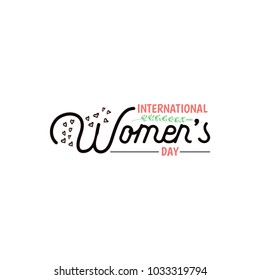 Happy women's day. Minimalist design - badge, sticker, for gifts for the spring holiday, for postcards, corporate styles, for sales