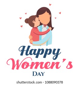 Happy Women's Day Mom Hold Baby White Background Vector Image
