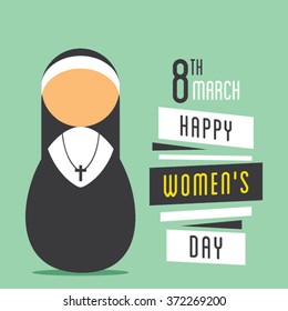 happy womens day, nun prayer design