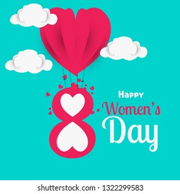 Happy Women's Day on March 8th design background - Vector