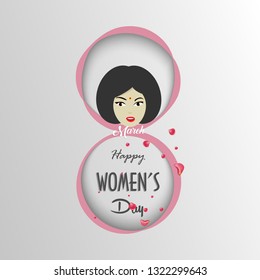 Happy Women's Day on March 8th design background - Vector