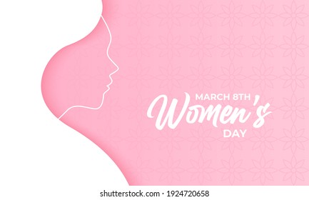 Happy women's day paper style greeting design