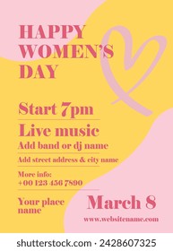 Happy Women's day party poster flyer social media post design