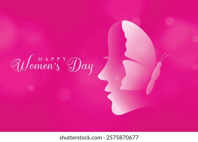  happy womens day pink color background