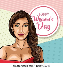 Happy womens day pop art