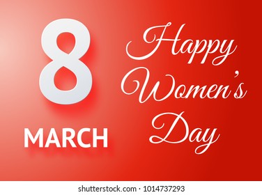 Happy women's day poster. 8 march number 3d illustration

