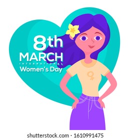 Happy women's day. showing power in Happy Women's Day concept