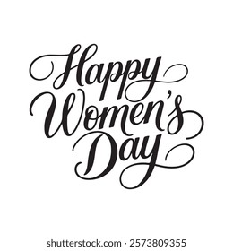 Happy women's Day Silhouette Vector typography. Women's Day Typography