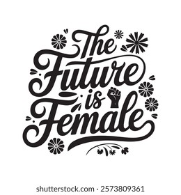 Happy women's Day Silhouette Vector typography. Women's Day Typography