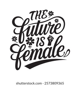 Happy women's Day Silhouette Vector typography. Women's Day Typography