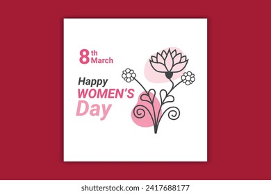 happy women's day social media banner design 