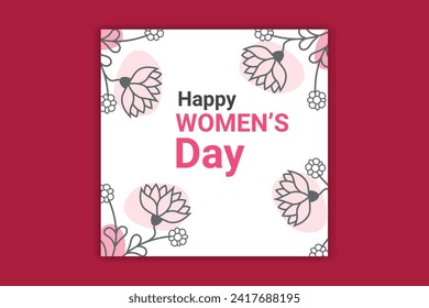 happy women's day social media banner design 