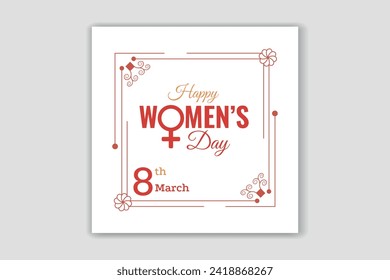 happy women's day with social media banner design 