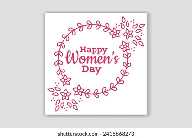 happy women's day with social media banner design 