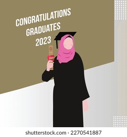 Happy Women's Day, Successful Muslim Woman on Graduation Day