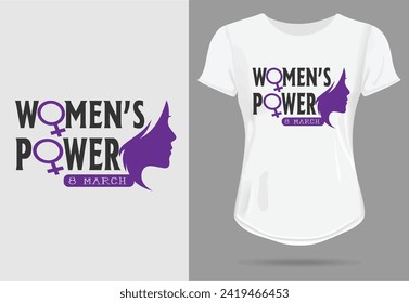 Happy women's day t shirt design on black or white t- shirt, vector, illustrator