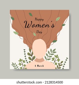 Happy Women's Day Template with Faceless Illustration