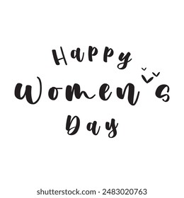 Happy Womens Day text design vector isolated on white background