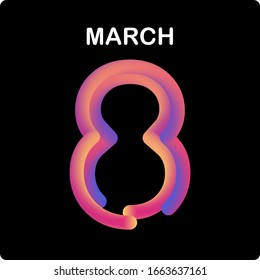Happy women's day. Text with logo.
