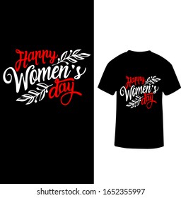 "Happy Women's Day" Women's Day T-shirt Design.