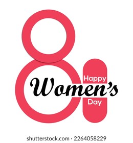 
Happy Women's Day Typographic, Red "Women" Typographical Design Elements. International women's day icon. Minimalistic design for international women's day concept. Vector illustration