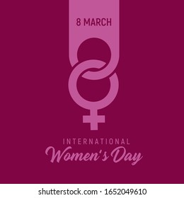 Happy Women's Day Typographical Design Elements. International women's day icon. Minimalistic design for international women's day concept.Vector illustration with silhouette women. 