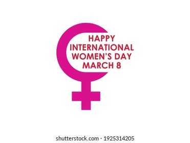 Happy Women's Day Typographical Design Elements. International women's day icon. Women's day symbol.