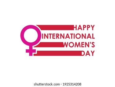 Happy Women's Day Typographical Design Elements. International women's day icon. Women's day symbol.