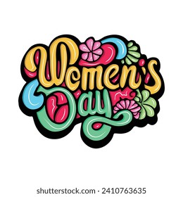 Happy womens Day typography art illustration