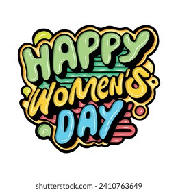 Happy womens Day typography art illustration