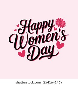 Happy Women's Day Typography Banner Design