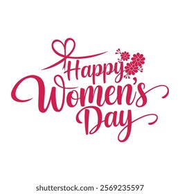 Happy Women's Day typography design, appreciation, art, banner, beautiful, bright, calligraphy, card, celebration, cheerful, colorful, creative