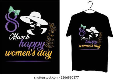 happy women's day typography graphics t shirt design