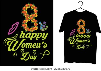 happy women's day typography graphics t shirt design