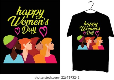 happy women's day typography graphics t shirt design