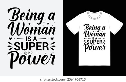 
Happy women's day typography graphics t-shirt design. a perfect blend of comfort and inspiration.