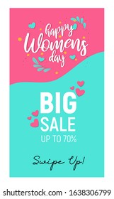 Happy Womens Day, Happy Valentines Day, Happy Mothers Day Sale Design For Instastory, Instagram Story, Or Instastories Resolution, Poster, Flyer, Background ,and Brochure