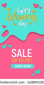 happy womens day, happy valentines day, happy mothers day sale design for instastory, instagram story, or instastories resolution, poster, flyer, background ,and brochure