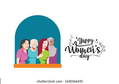 happy women's day vector background illustration